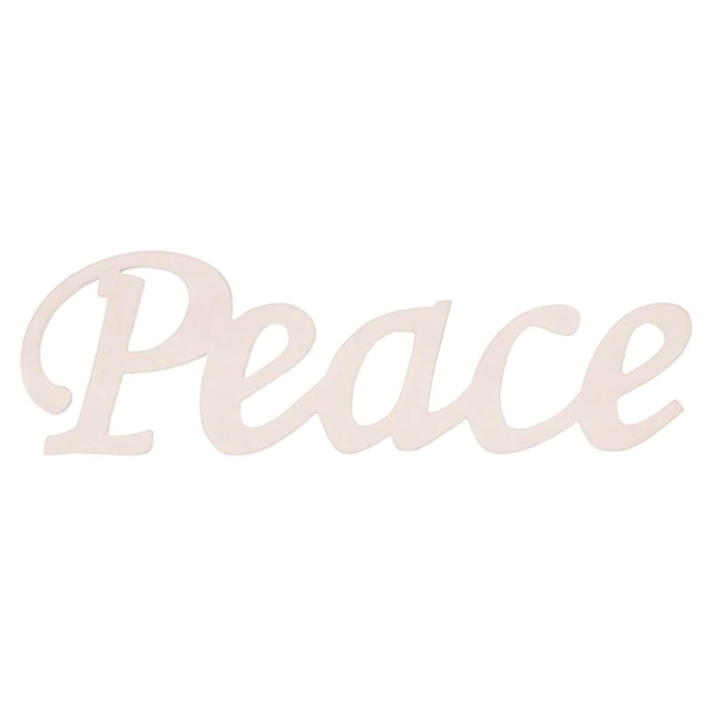 Peace Wood Script 7.25 x 2.25in