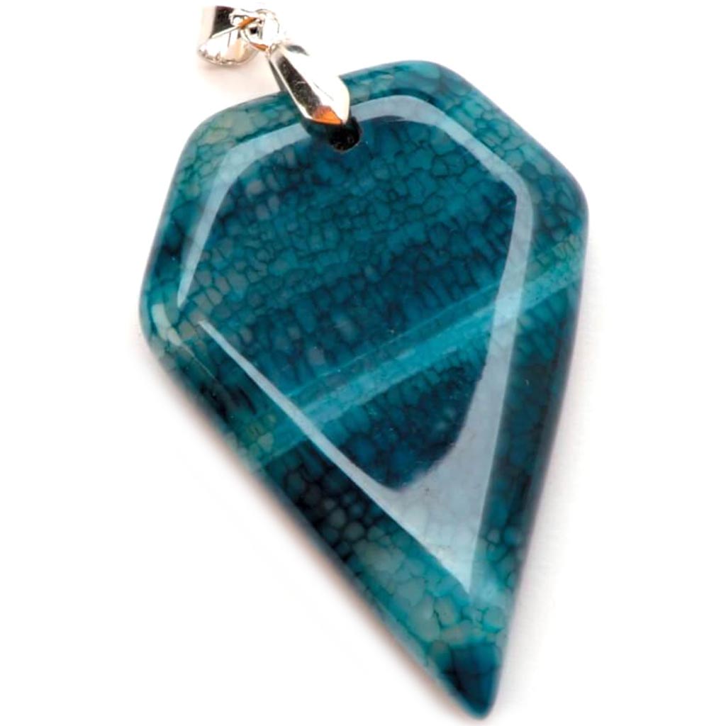 Pendant Agte Stne Blue 56x40mm