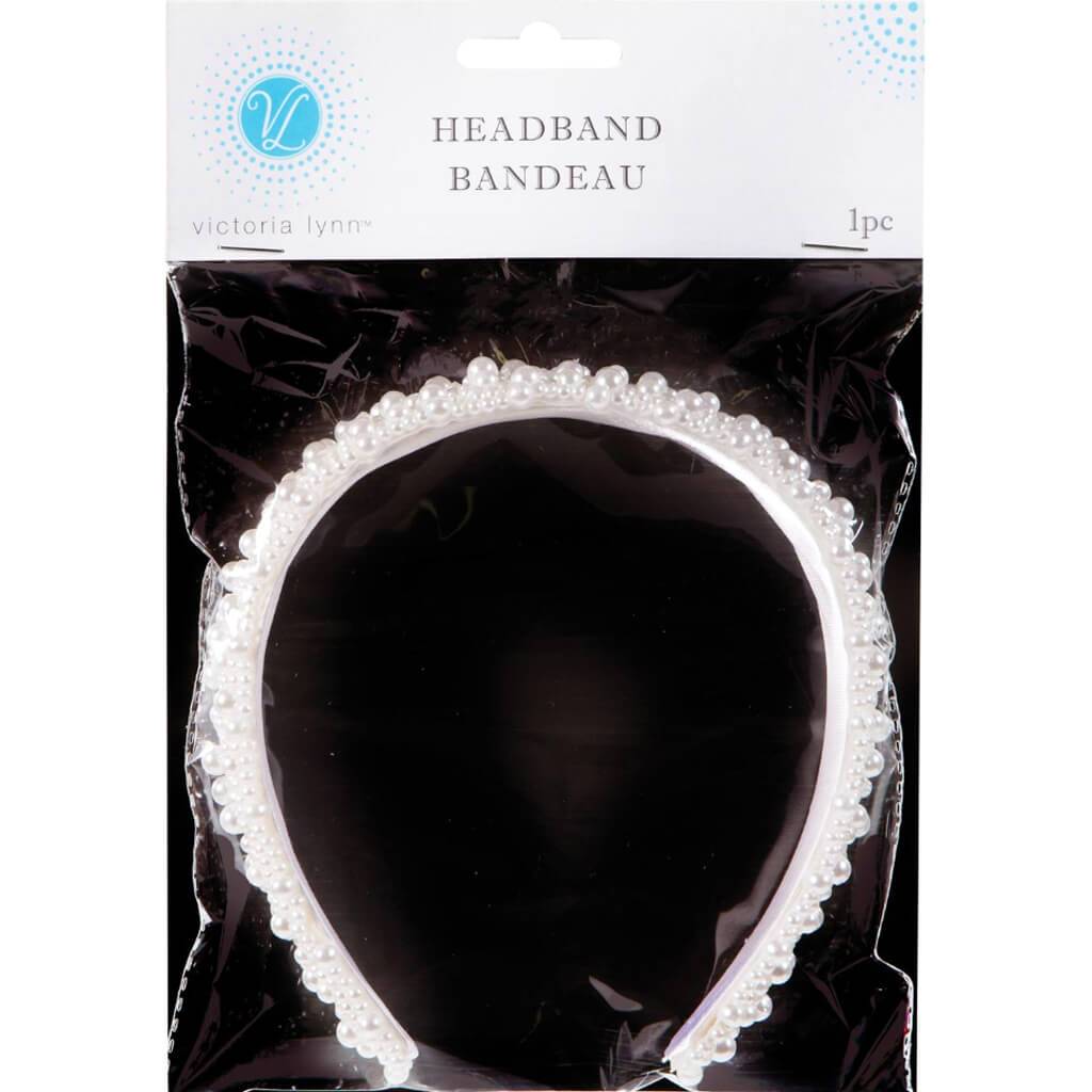 Beaded Headband White