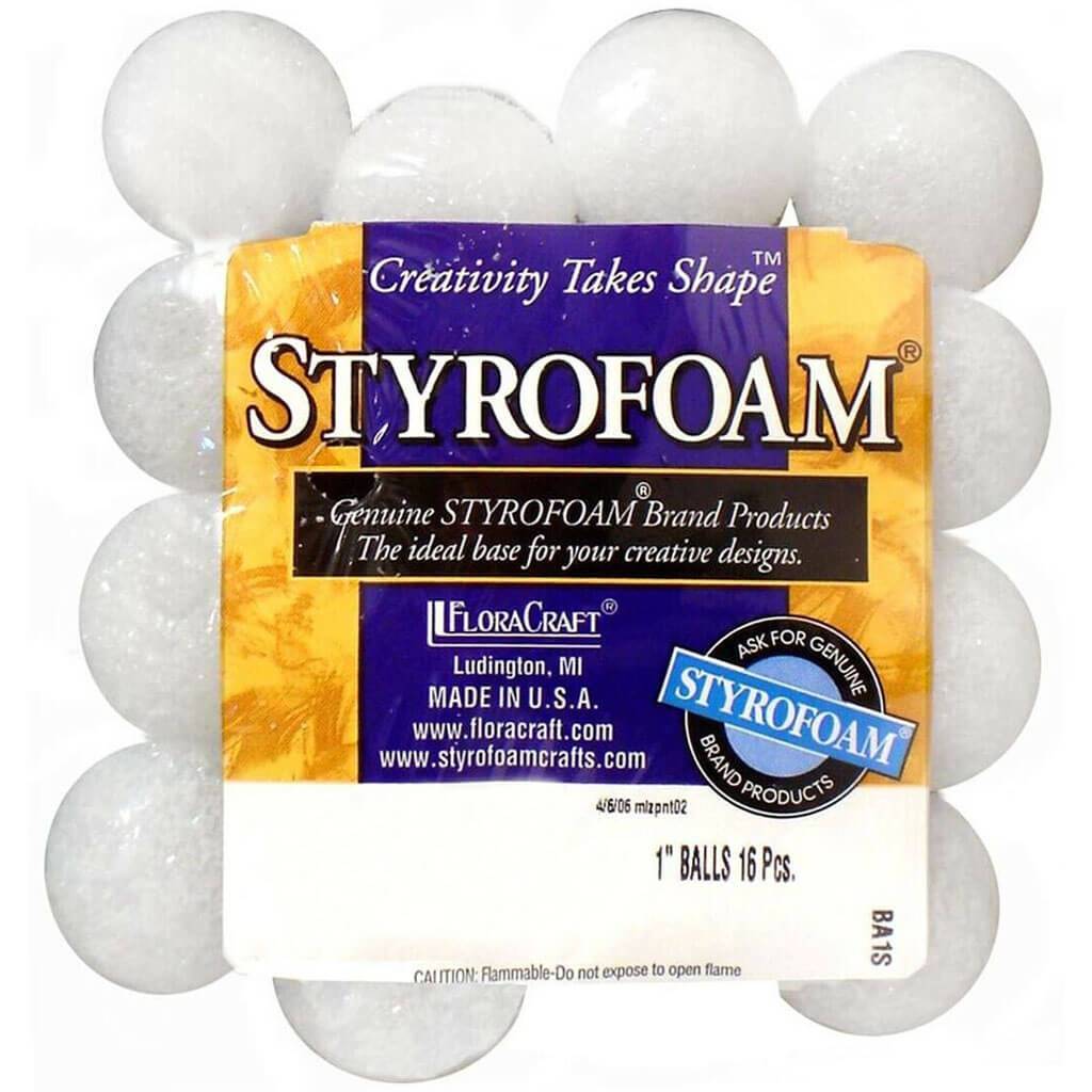 Styrofoam Ball 1in 16pcs