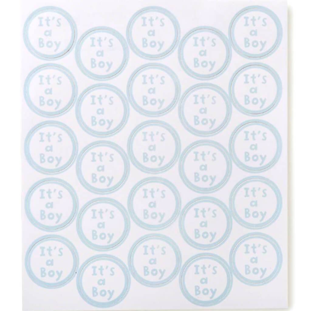 Sticker Seals It&#39;s A Boy Clear With Blue Writing 50pcs