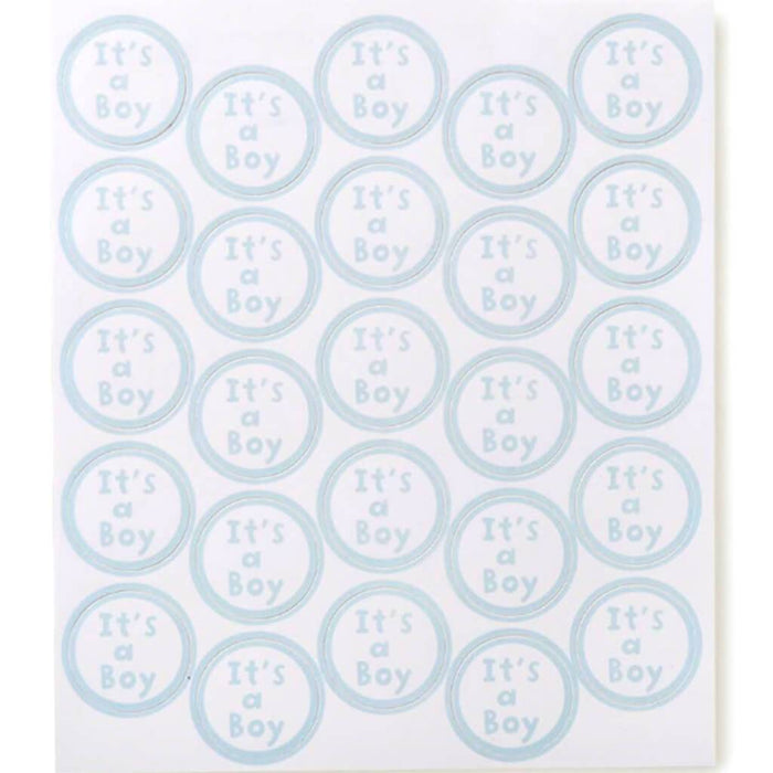 Sticker Seals It's A Boy Clear With Blue Writing 50pcs
