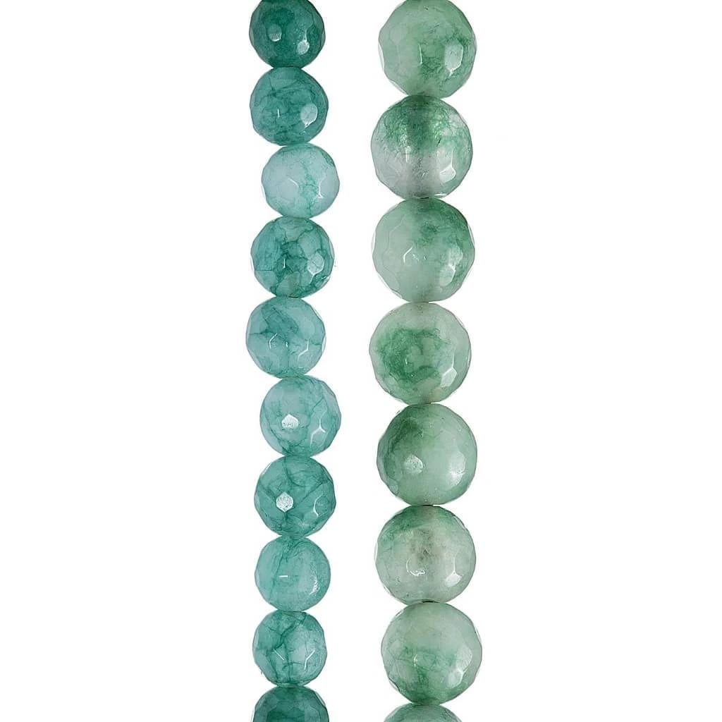 Turquoise Stripe Jade Bead Strand: 15 Inches, Assorted Styles