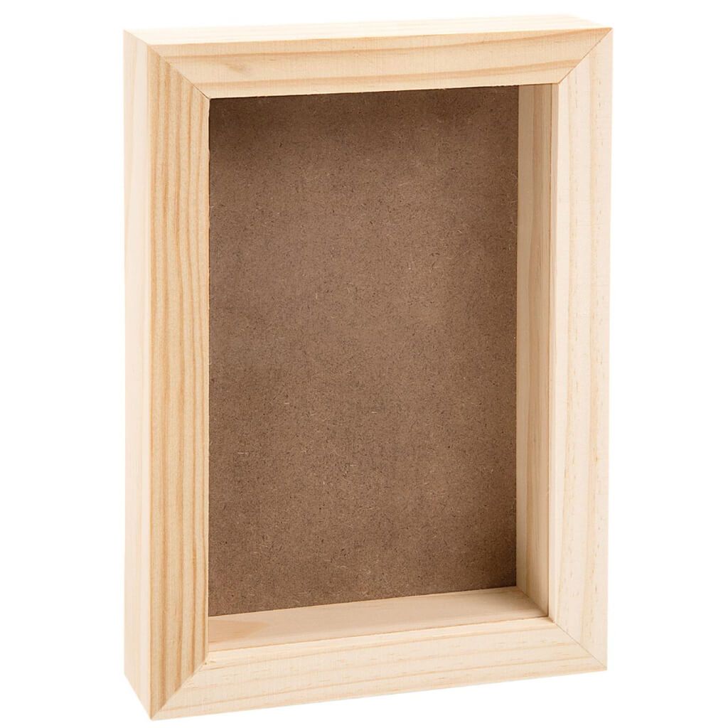 Pine Wood Collection Shadow Box With Clear Acrylic Front