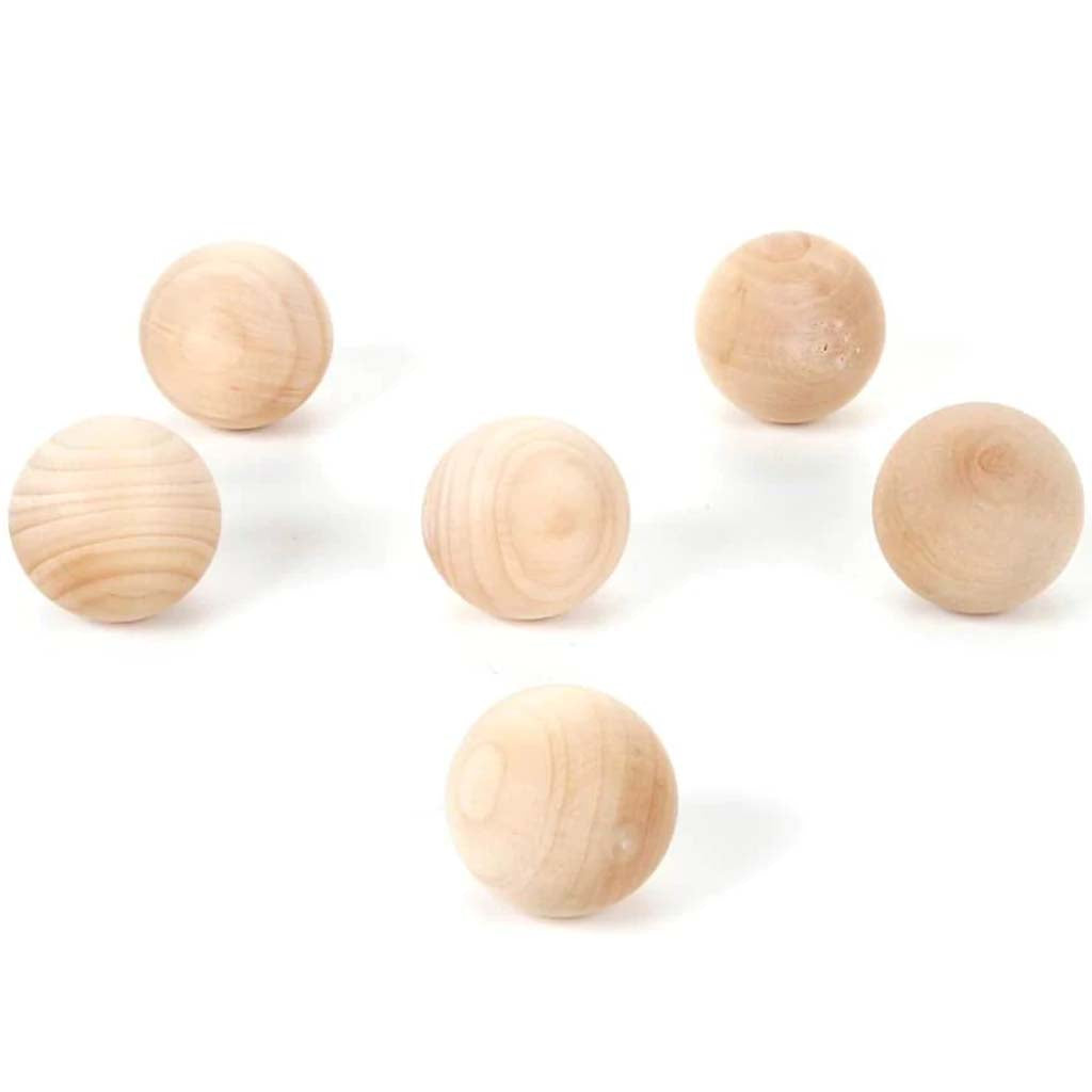 Wood Round Ball 1-3/4in 6pcs Big Value