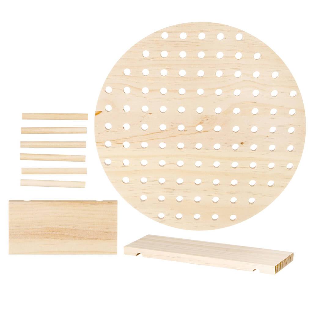 Wooden Pegboard Circle Kit: 9 Pieces