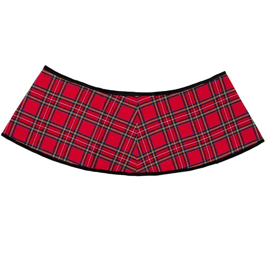 Red &amp; Black Tartan Plaid Christmas Tree Collar