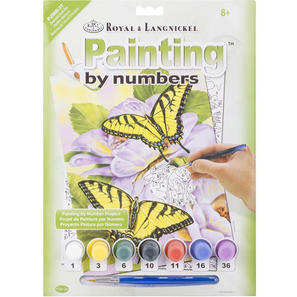 Junior Small Paint By Number Kit Swallowtail Butterflies