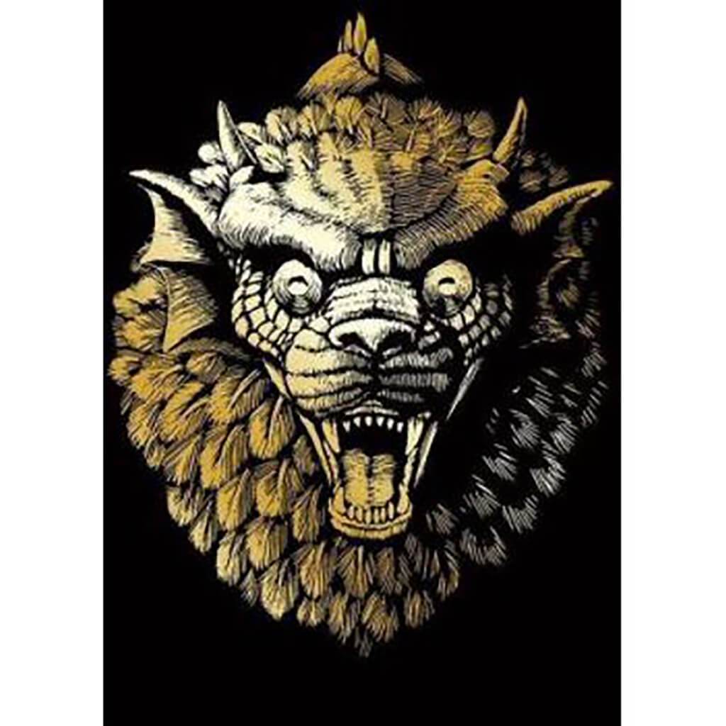 Engraving Art Mini Gold Foil Gargoyle