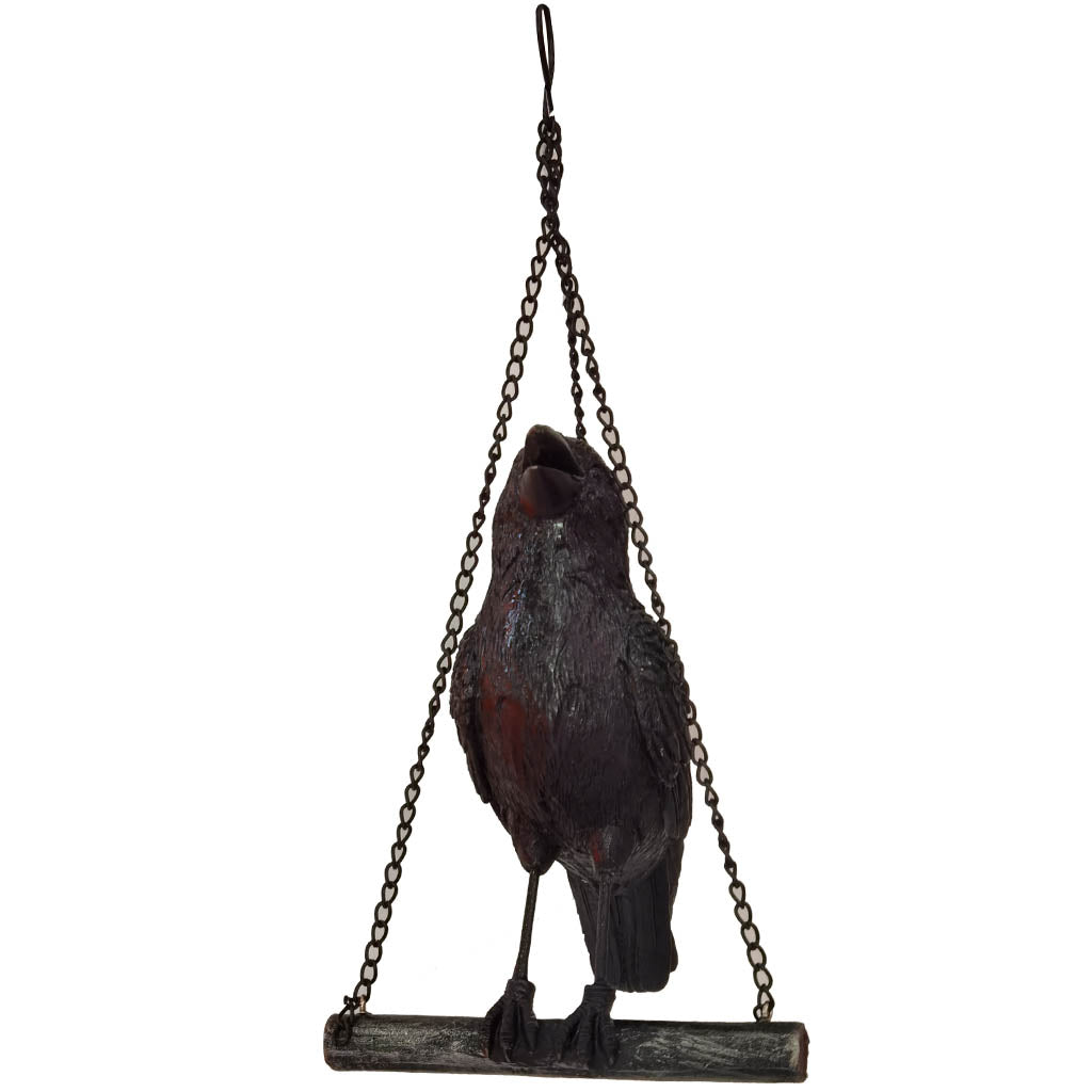 Resin Crow on Swing