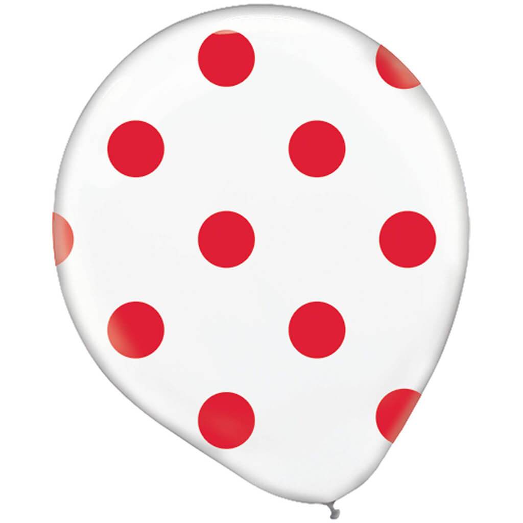 Latex Balloon Apple Red Polka Dot