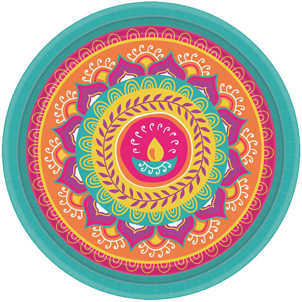 Diwali Paper Plates 10.5in 8pcs