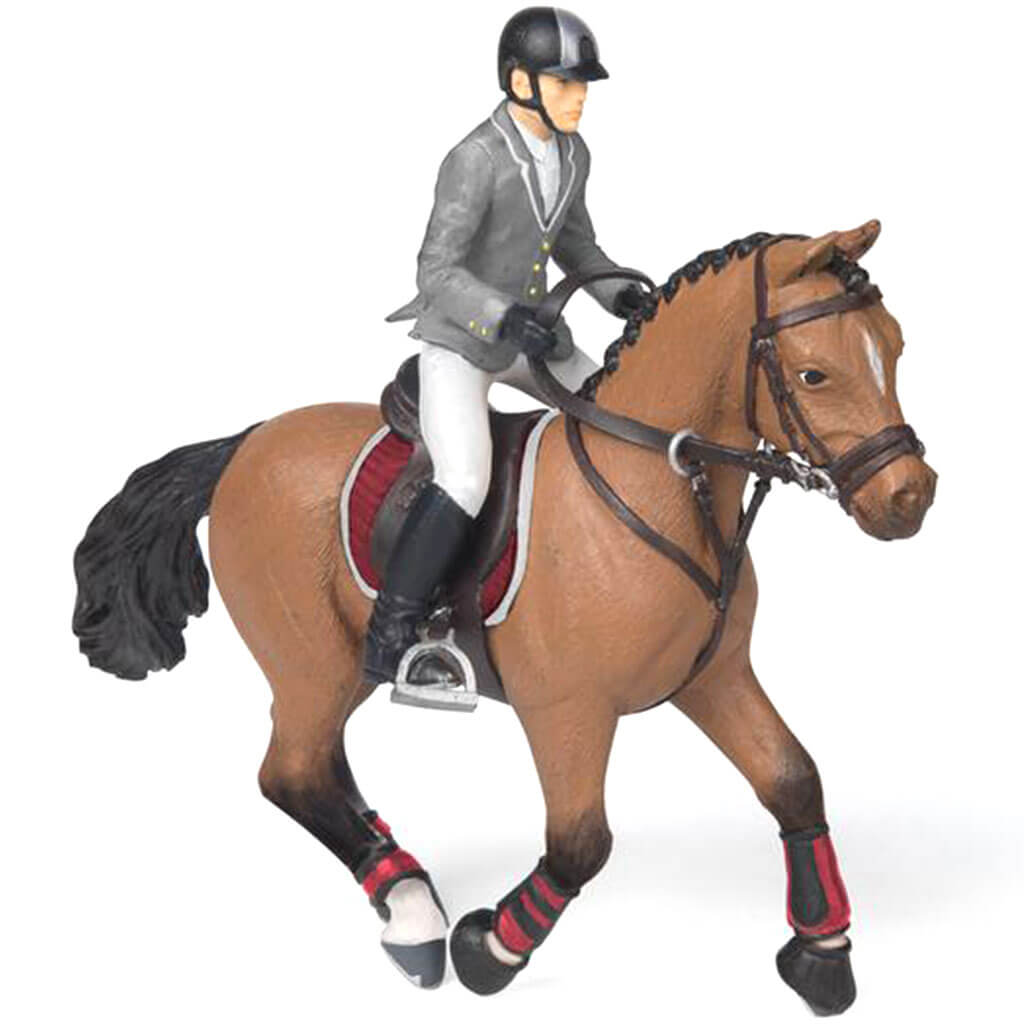 Competition Horse with Rider Figurine