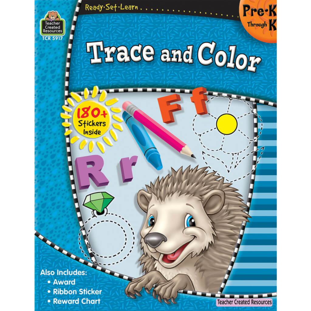 Ready-Set-Learn Trace And Color Book Grade Prek-K 