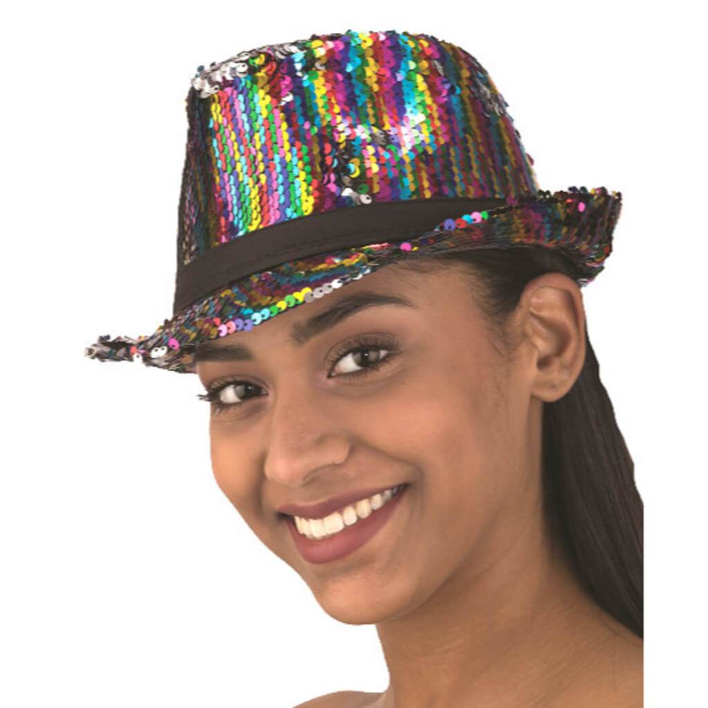 Sequin Covered Fedora Multicolored