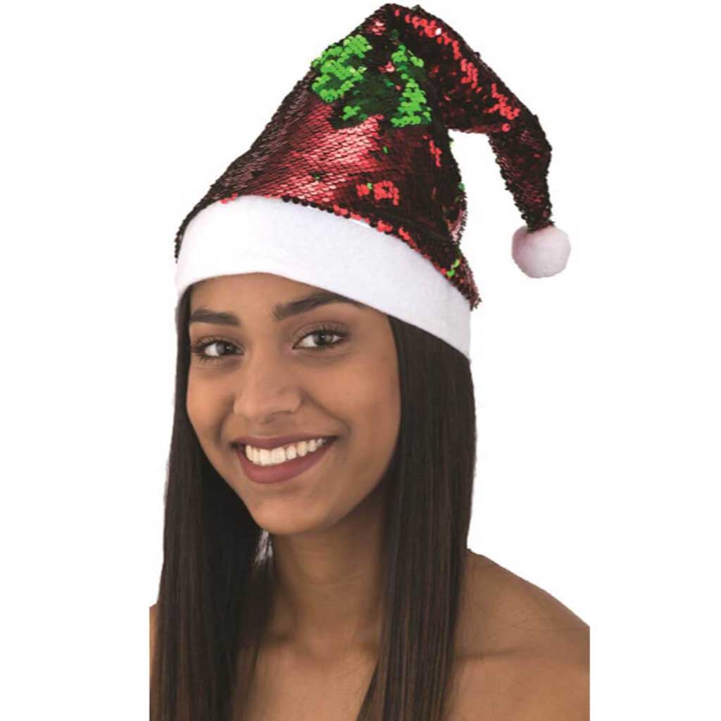 Flip Sequin Santa Hat