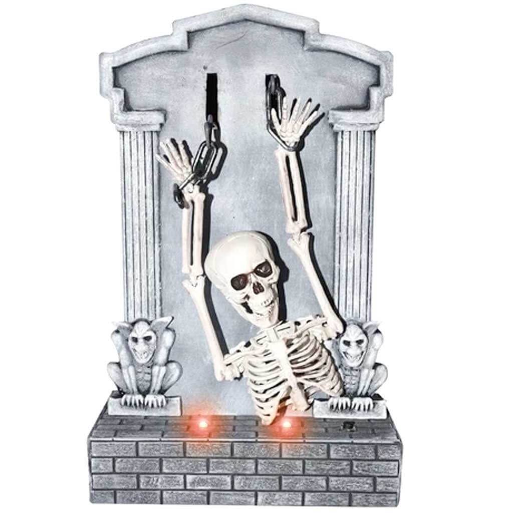 Shaking Skeleton On Tombstone