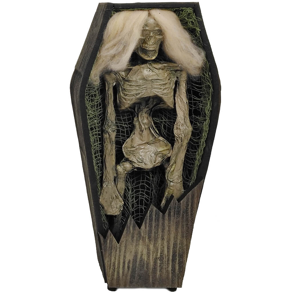 Coffin with Mermaid Mummy Lights Up