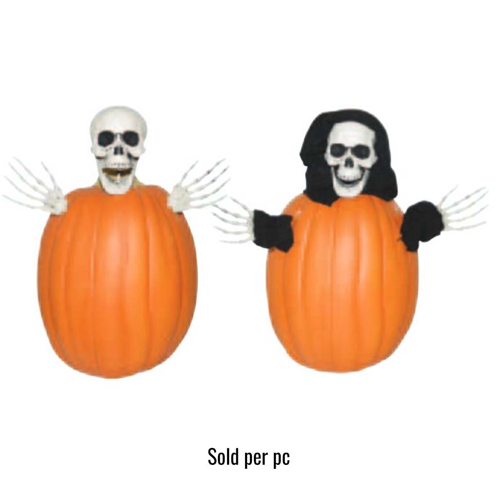 Pumpkin Push Skeleton, White