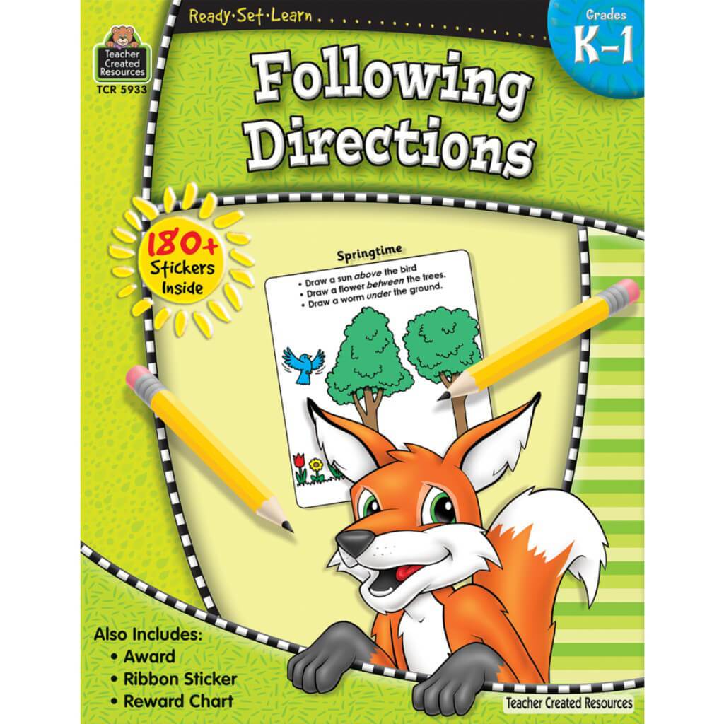 Ready-Set-Learn Following Directions Book Grade K-1 