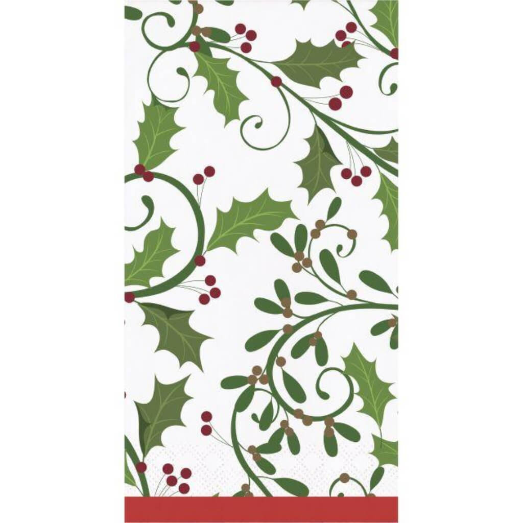 Holiday Holly Guest Towels 16ct 3ply