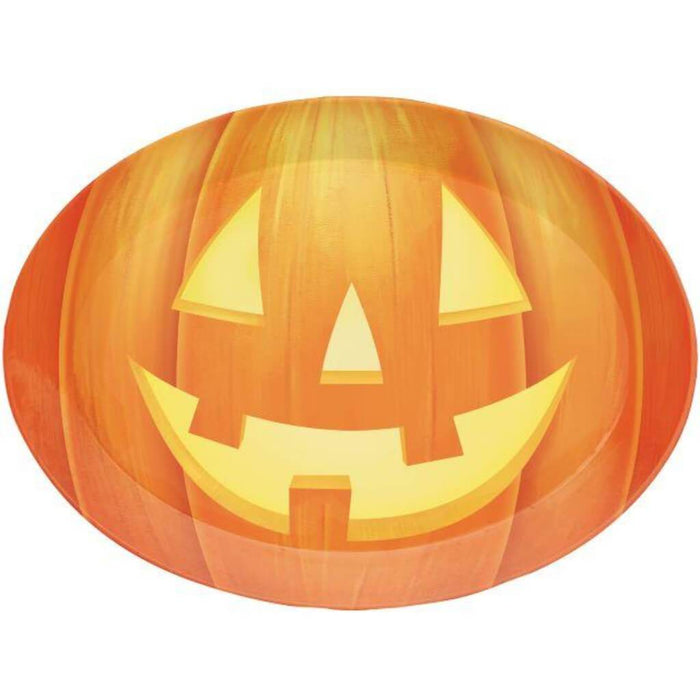 Pumpkin Oval Plastic Tray 10inx14in