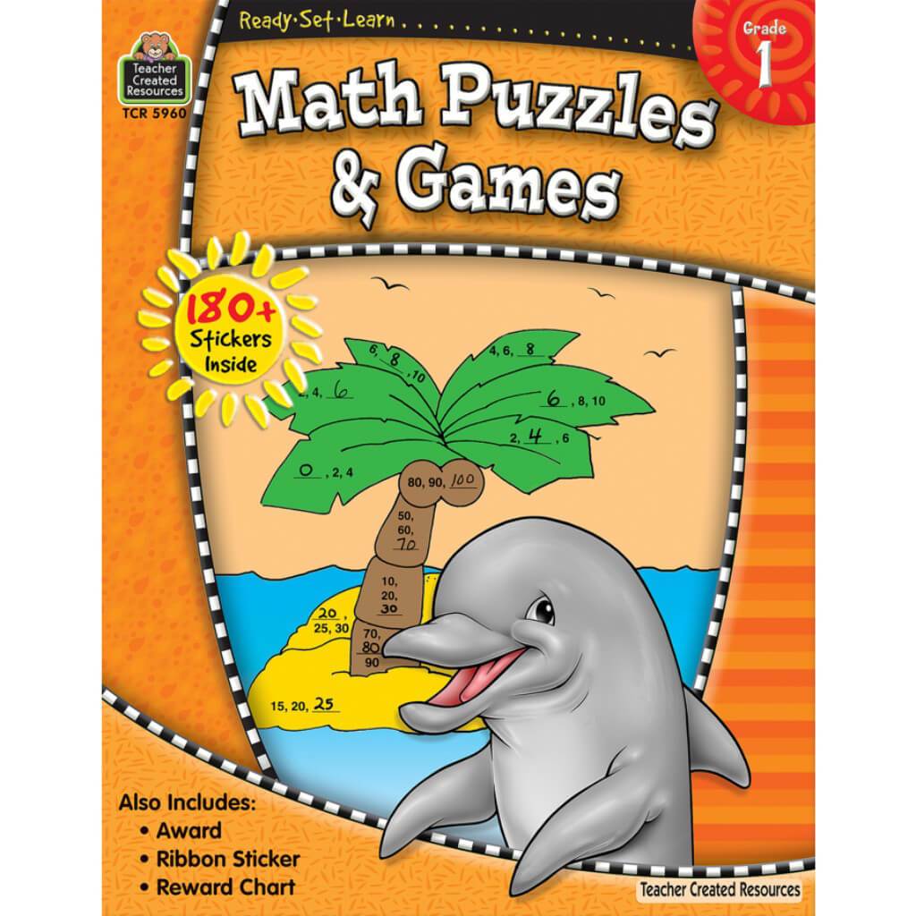 Ready-Set-Learn Math Puzzle And Games Book Grade 1 