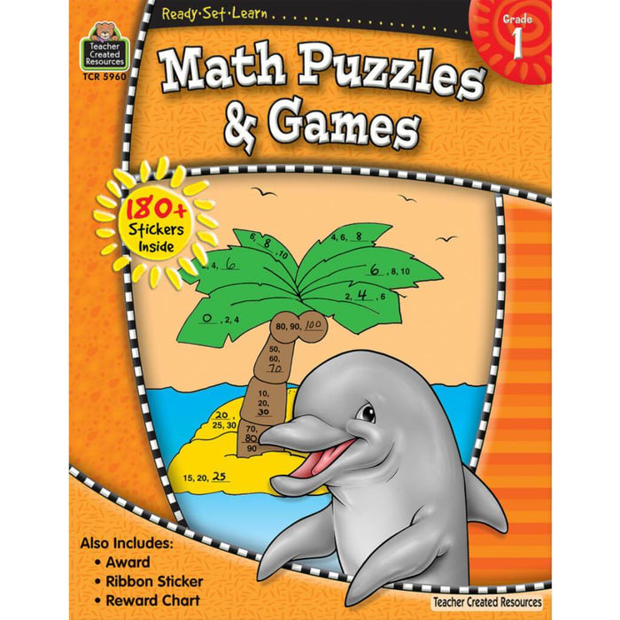 Ready-Set-Learn Math Puzzle And Games Book Grade 1 