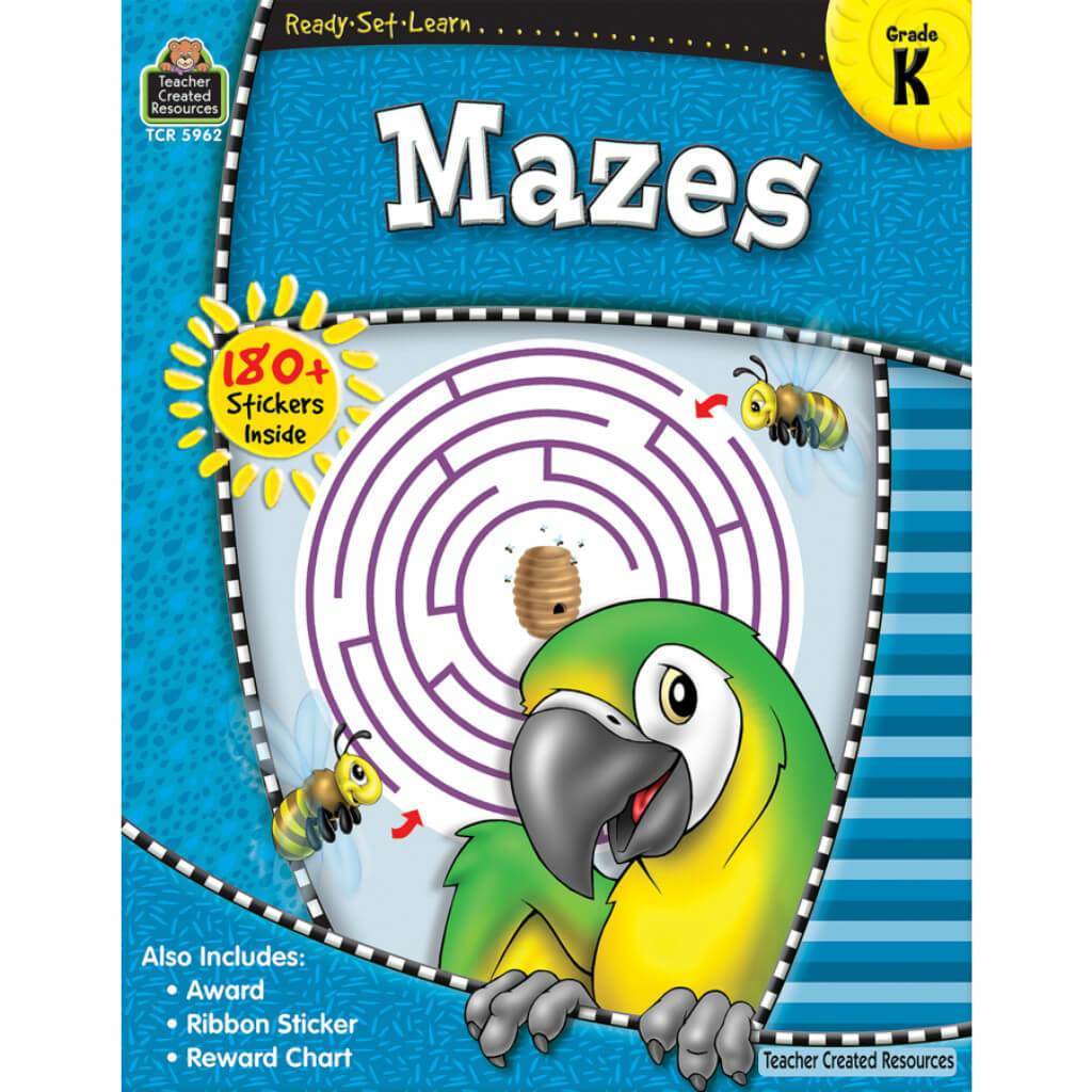 Ready-Set-Learn Mazes Book Grade K 