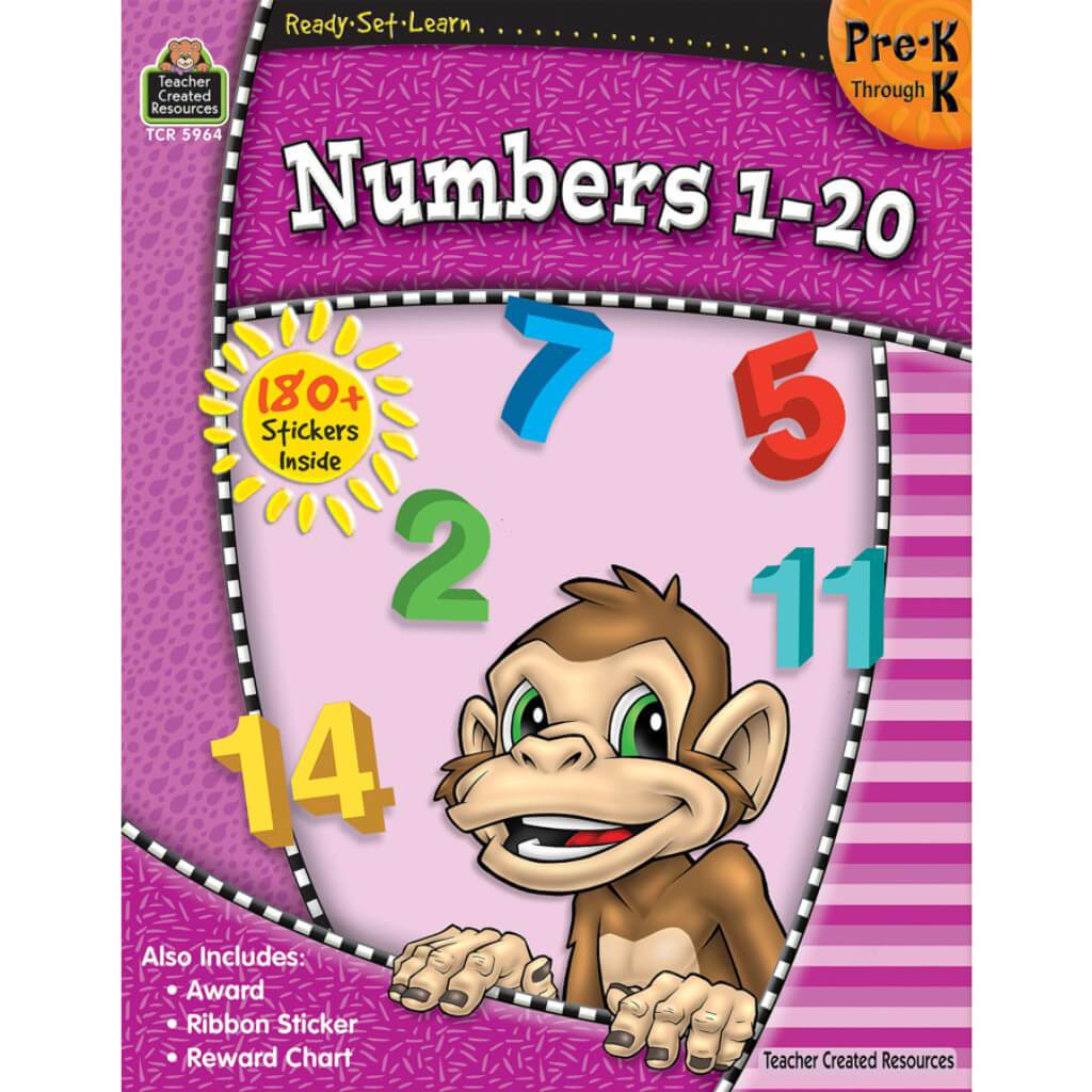 Book Ready-Set-Learn Numbers 1-20 Grade Pre-K 