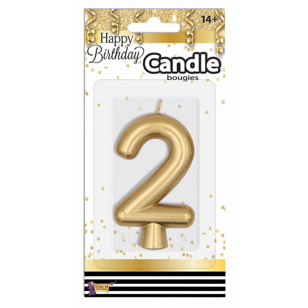 Number Candle Gold Metallic-2