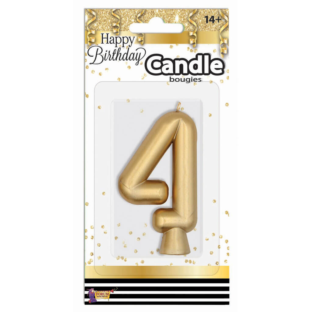 Number Candle Gold Metallic-4