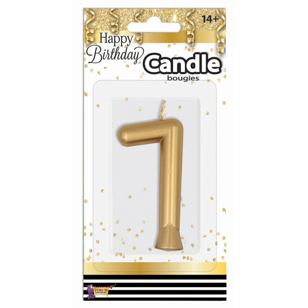 Number Candle Gold Metallic-7