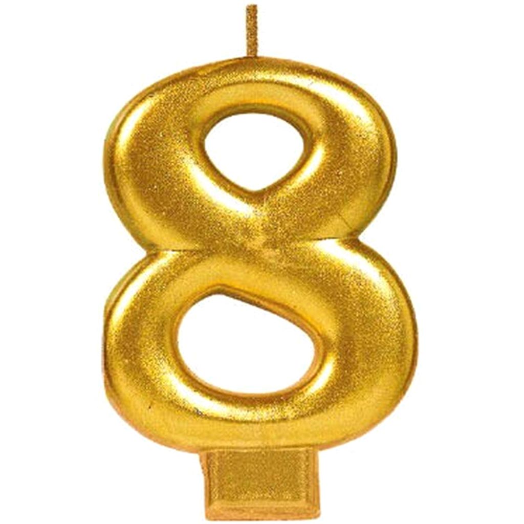 Gold Number Candles 8