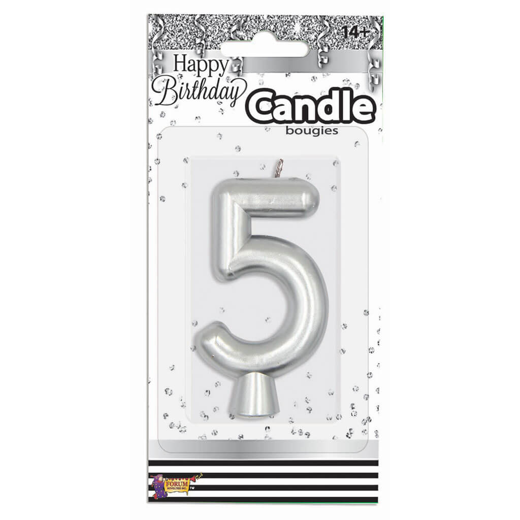 Number Candle Silver Metal-5