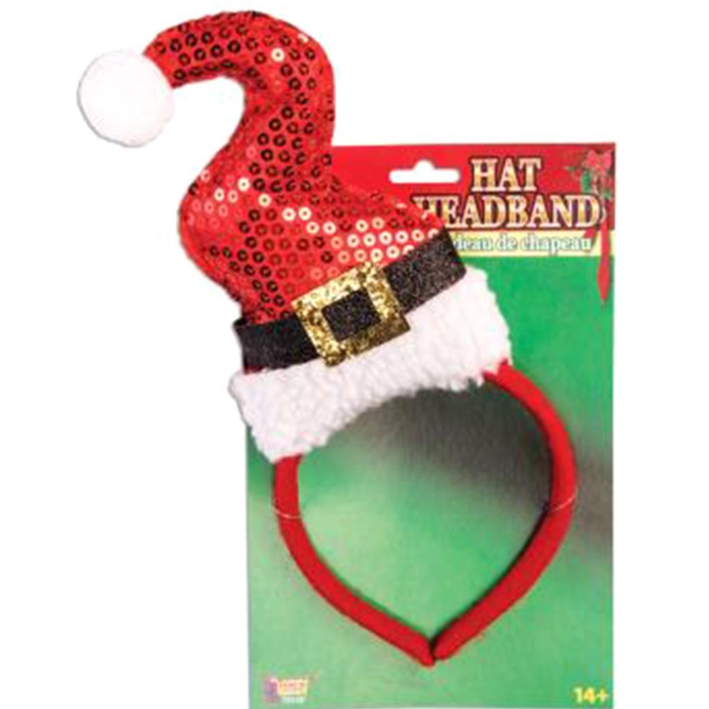 Sequin Santa Squiggle Hat Headband