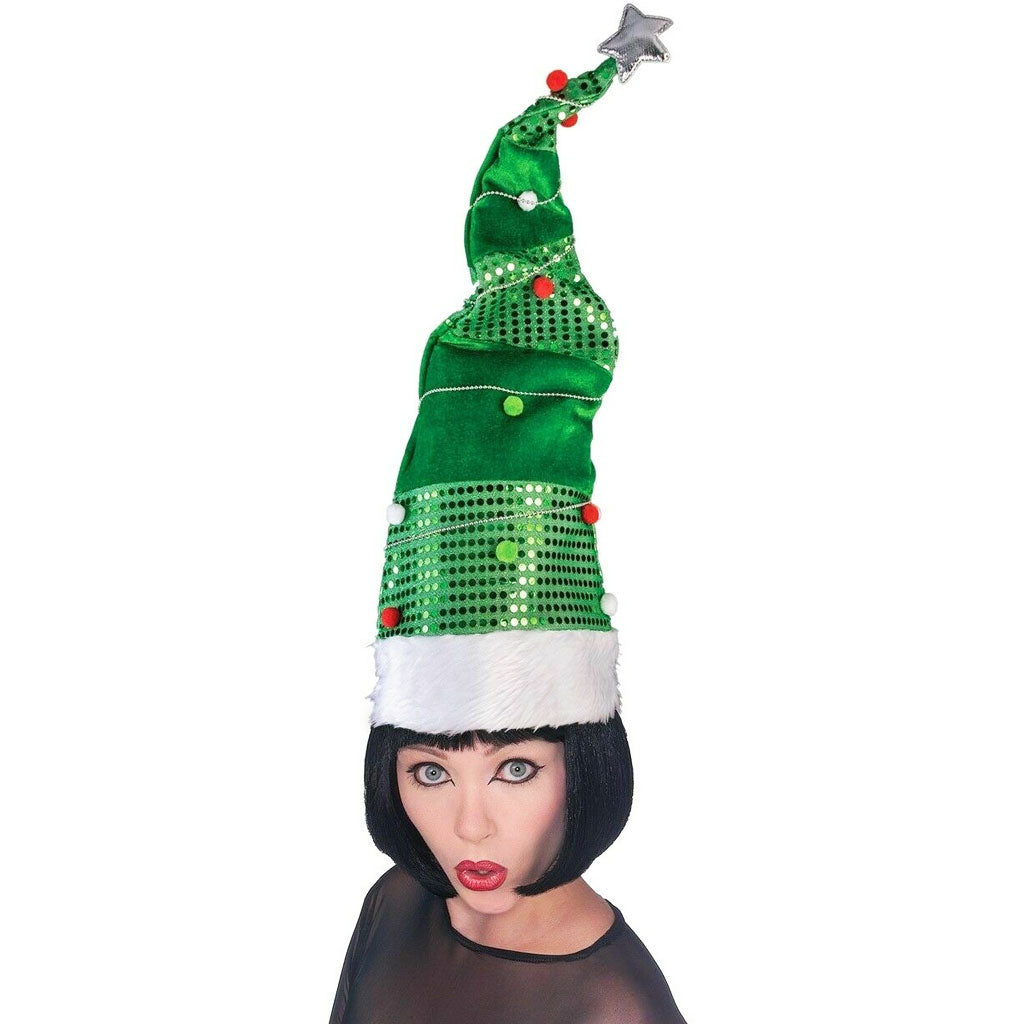 Long Christmas Tree Bendable Hat