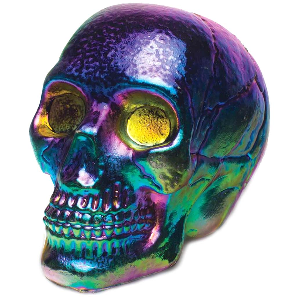 5in Metallic Oil Slick Skull