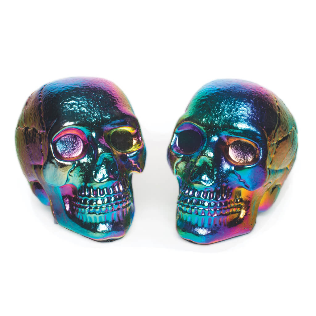 Metallic Oil Slick Skull