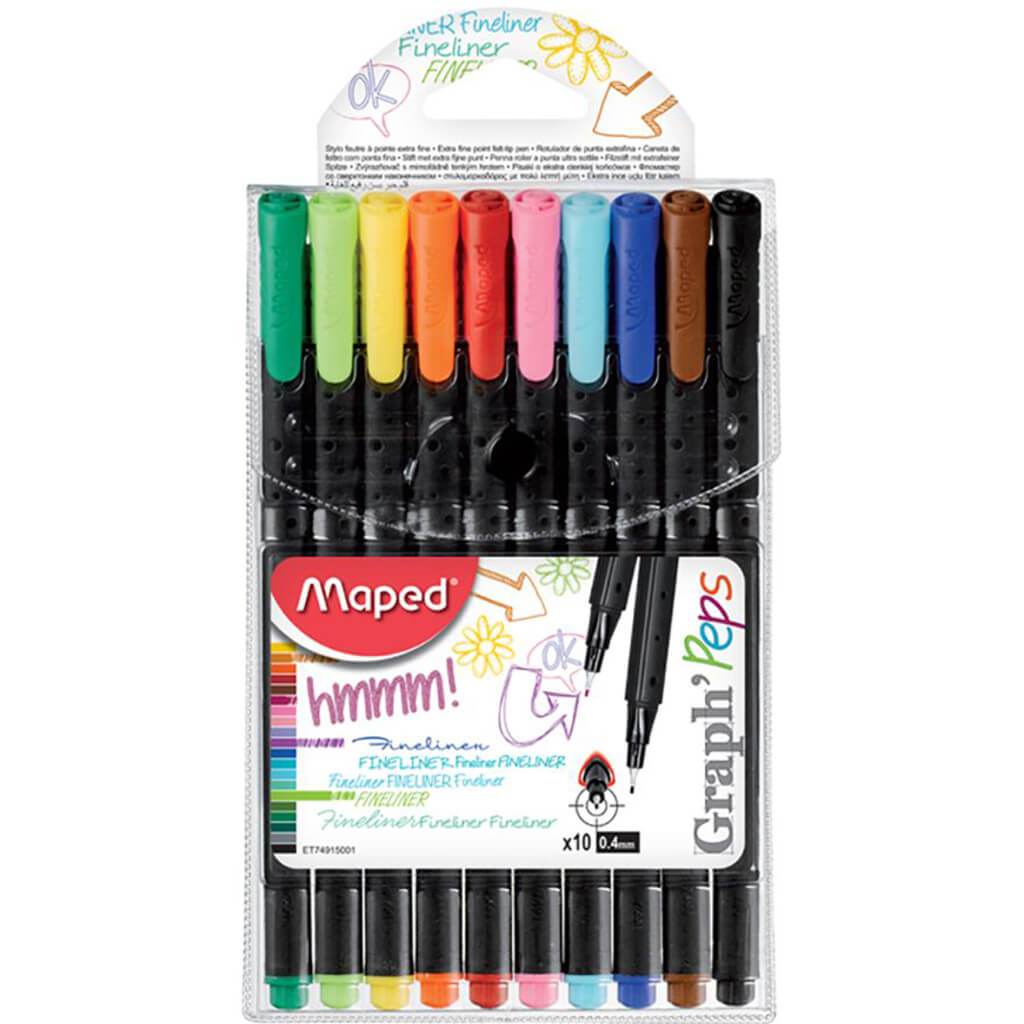 Graph'Peps Fineliner Pen Set, 10pc