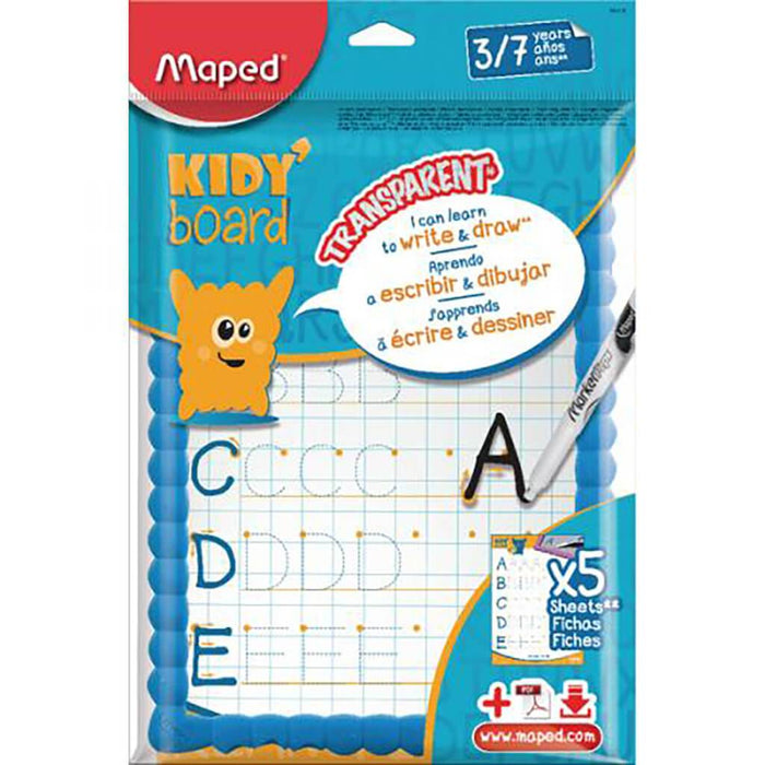 Kidy'Board Transparent Dry Erase Board 8pc Kit