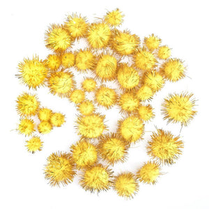 Tinsel Pom Poms : 0.5 to 1 Inch, 40 Pack