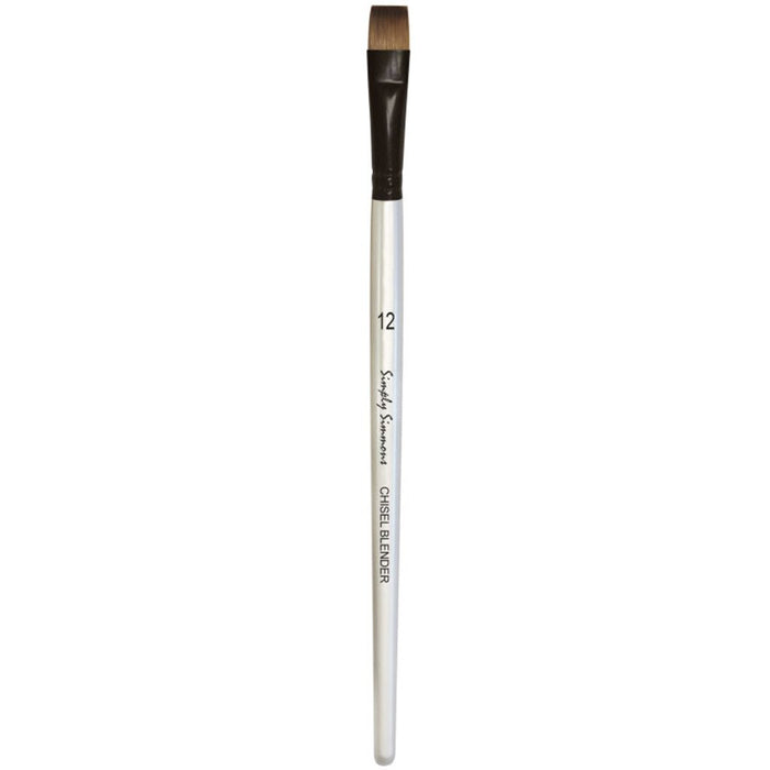 Simply Simmons Short Handle Brushes Chisel Blender 12in