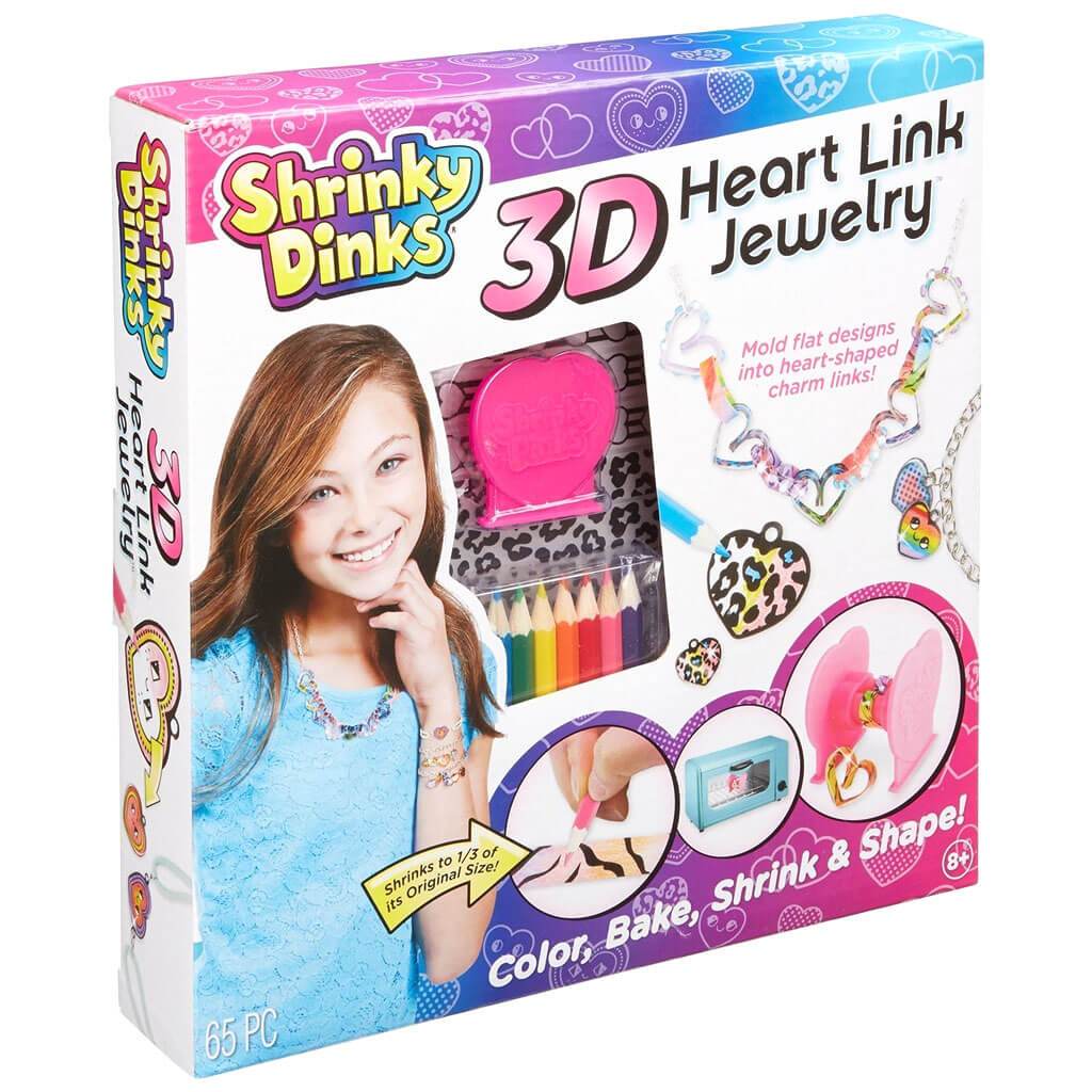 Shrinky Dinks 3D Heart Link Jewelry