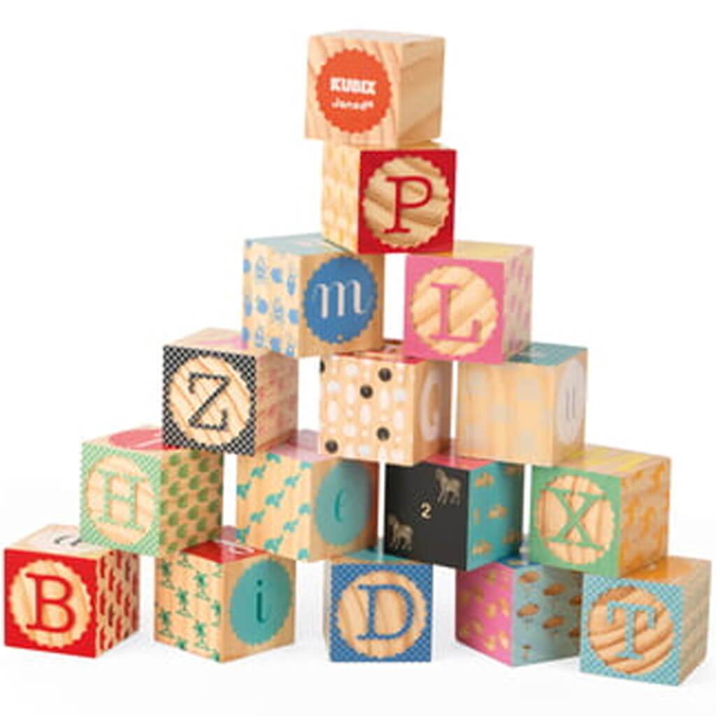 Kubix 16 Carved Alphabet Blocks