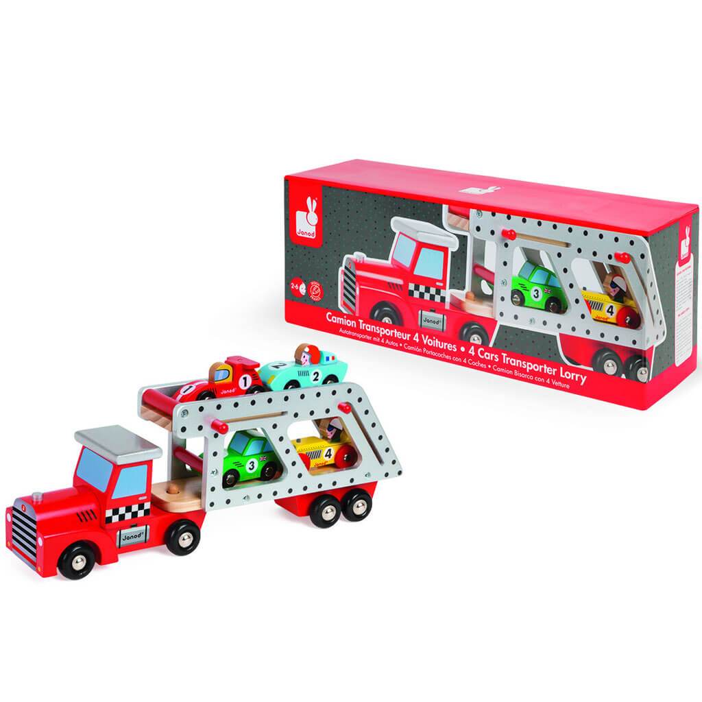 Story 4 Cars Transporter Lorry with Cars