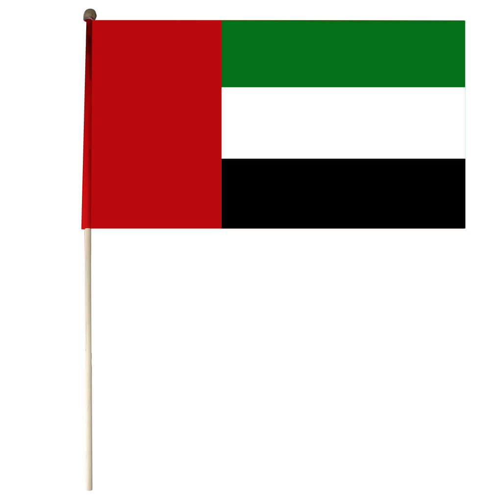 Uae Flag With Wooden Stick  20X30Cm