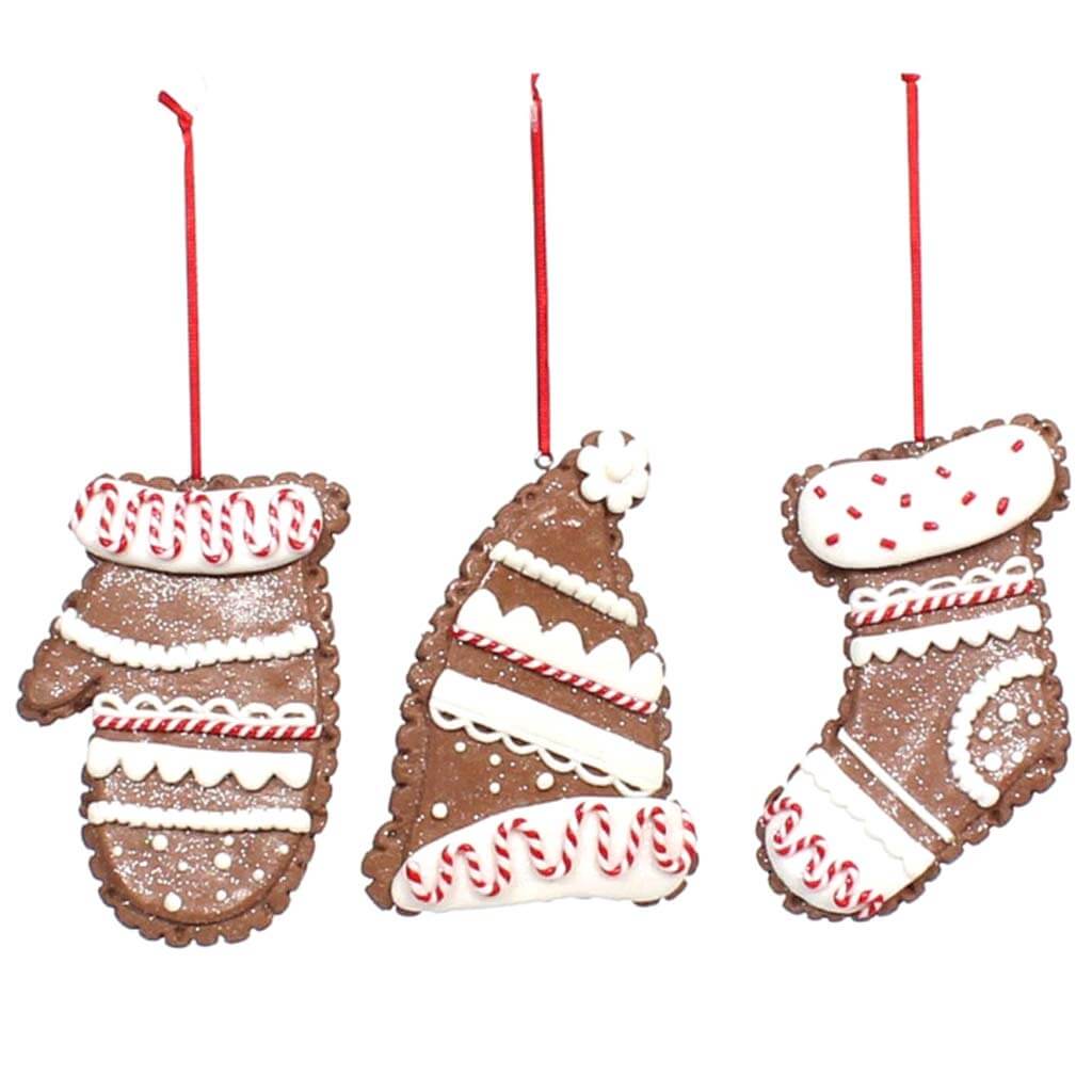 Clay Dough Hat Mitten Stocking Ornaments