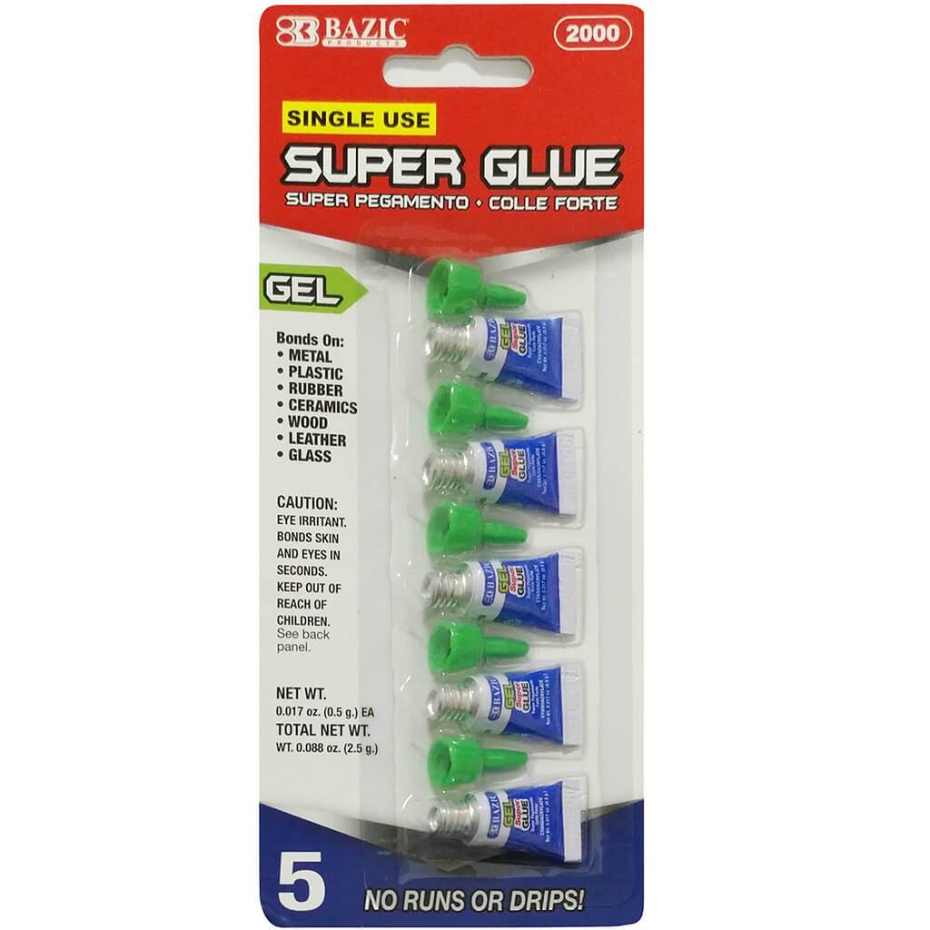 Bazic 0.5g Super Glue Gel (5/Pack)