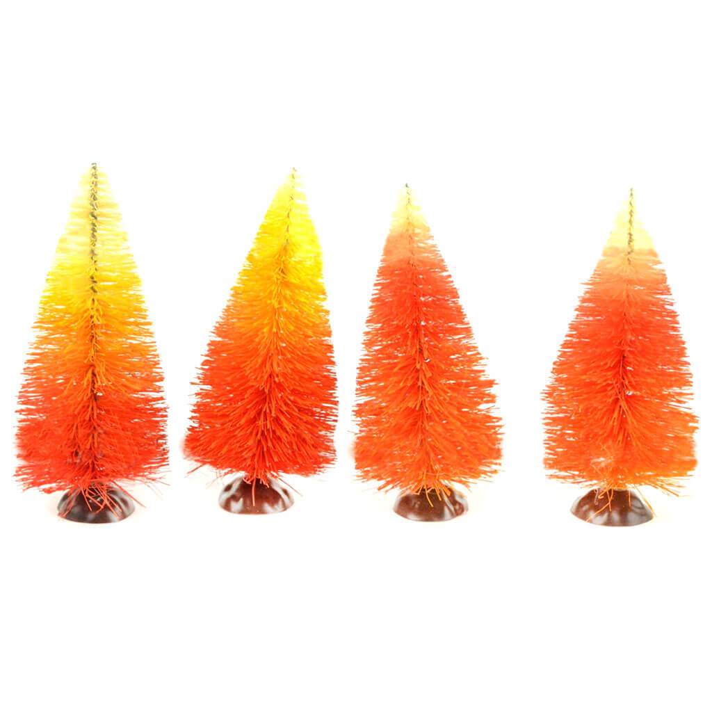 Candy Corn Bottle Brush Trees 3.5in 2pc